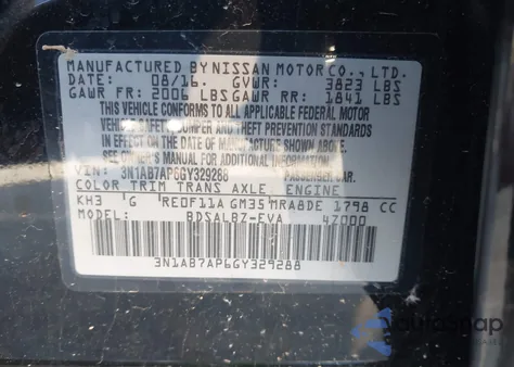 2016 Nissan Sentra S from USA, damaged, VIN 3N1AB7AP6GY329288